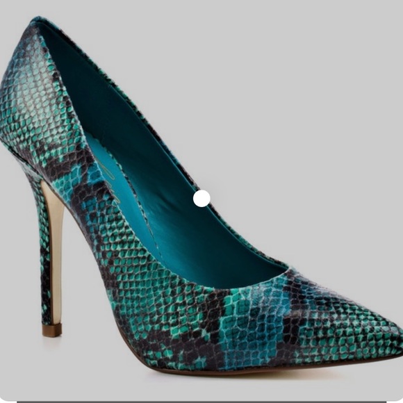 Blue Multi snake print pumps - Picture 3 of 9